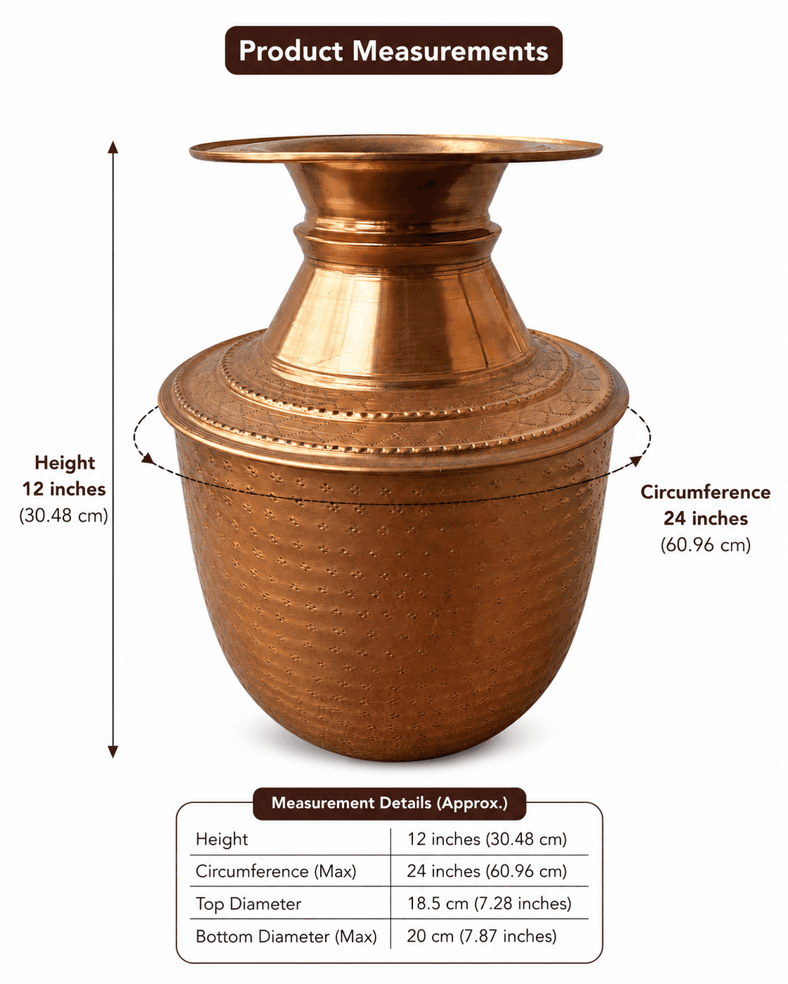 शुद्ध तामाको घैला (PureCopper Urn),